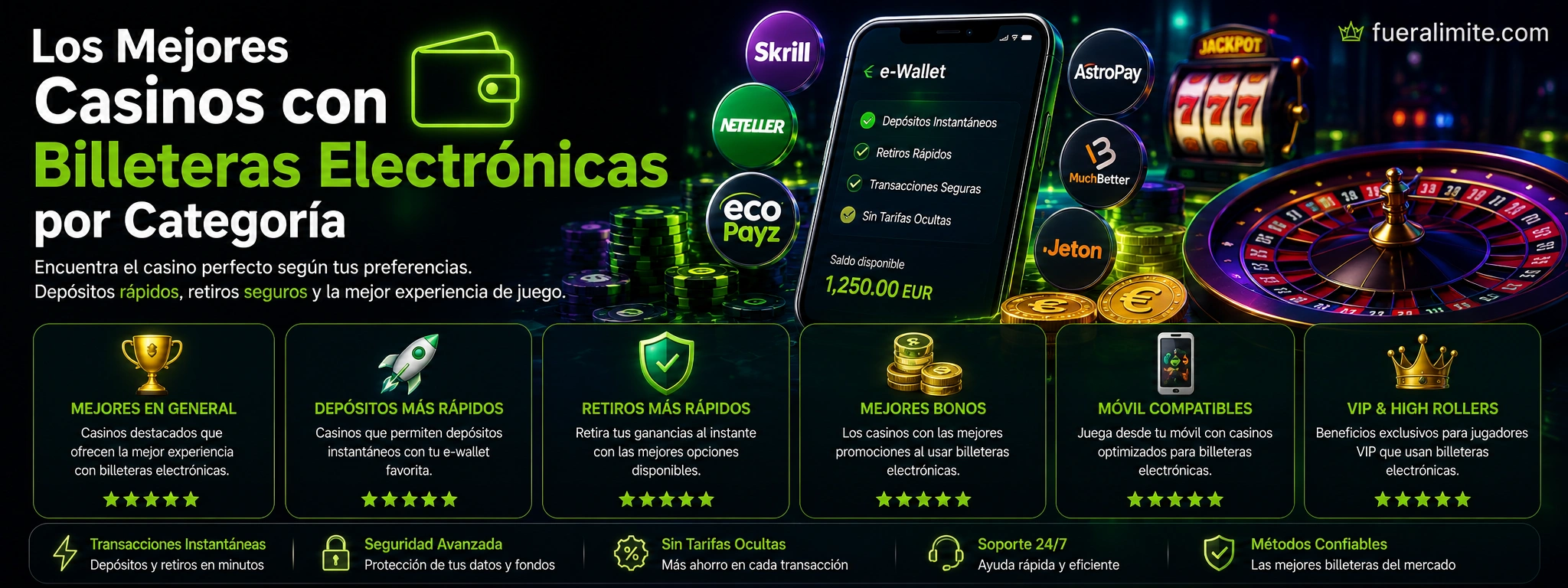 Los Mejores Casinos con Billeteras Electrónicas por Categoría