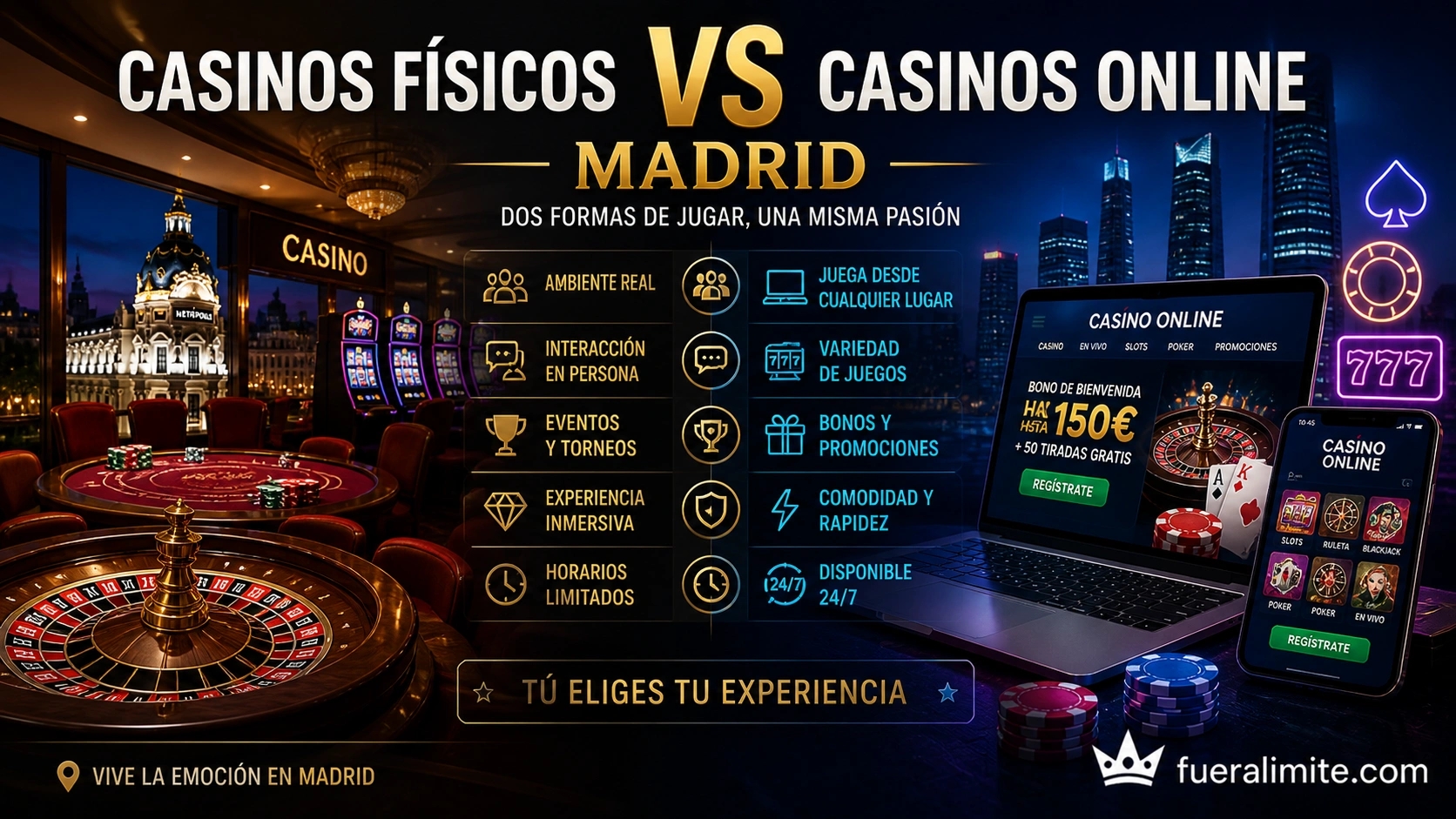 Casinos Físicos vs Casinos Online Madrid