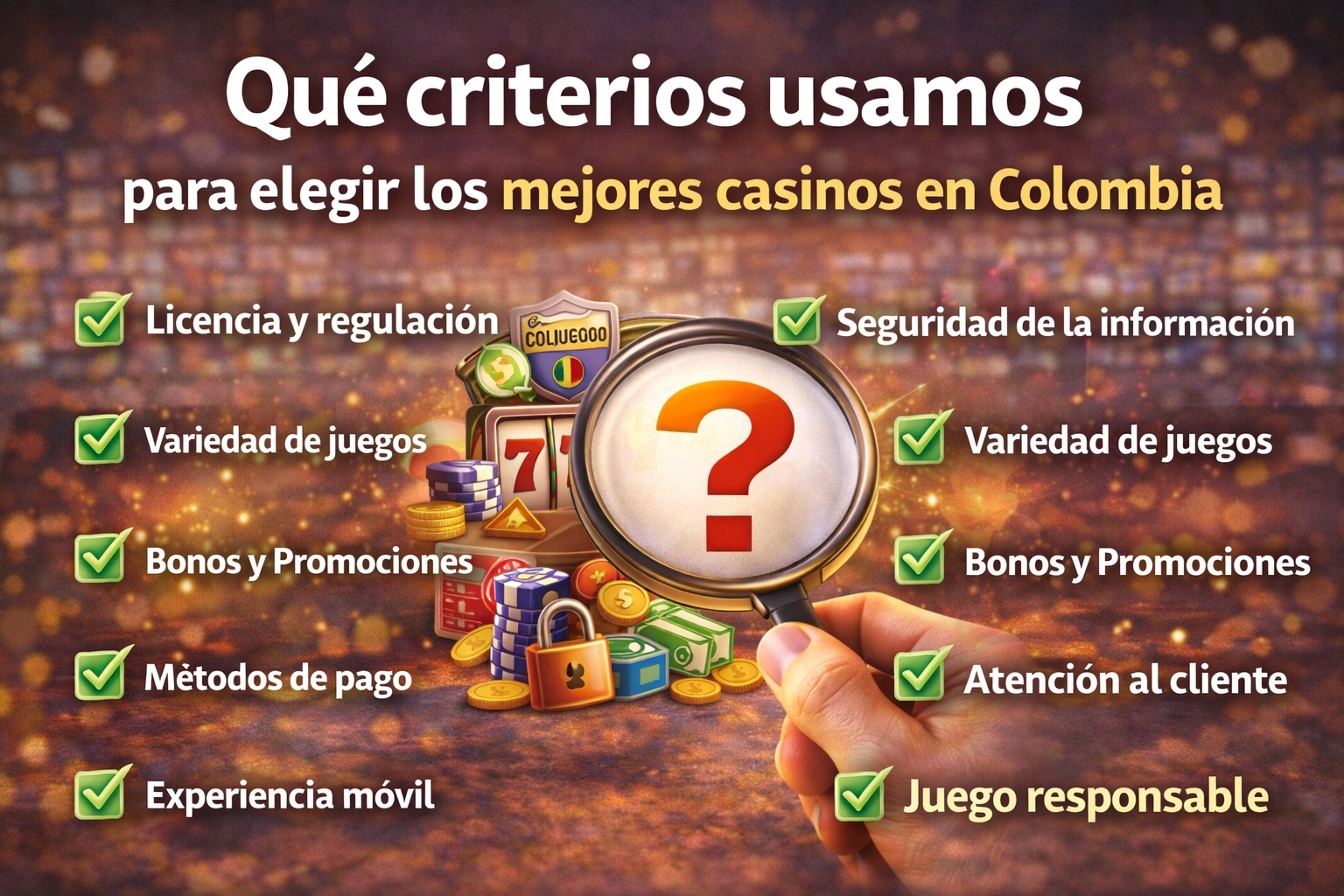 Qué criterios usamos para elegir los mejores casinos en Colombia Qué criterios usamos para elegir los mejores casinos en Colombia