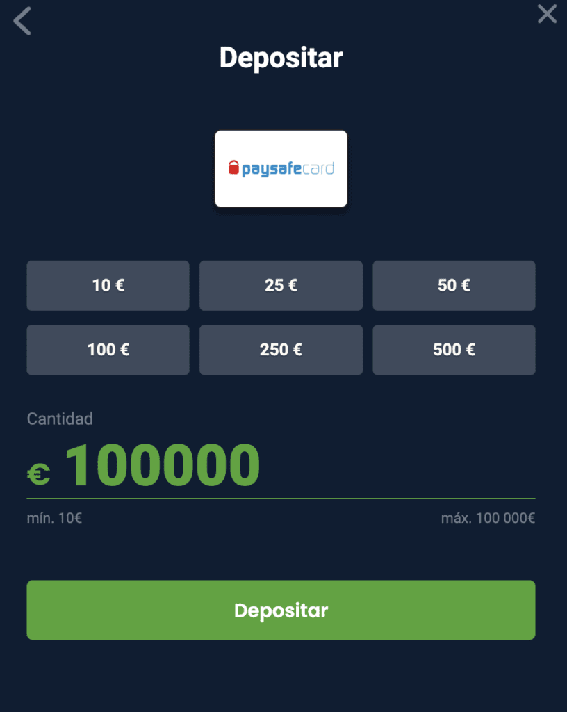 paysafecard depositar en 20bet