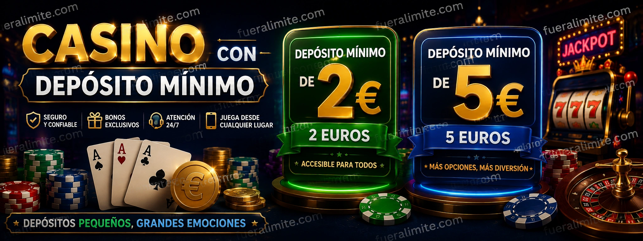 Depósito Mínimo de 2 Euros | Depósito Mínimo de 5 Euros