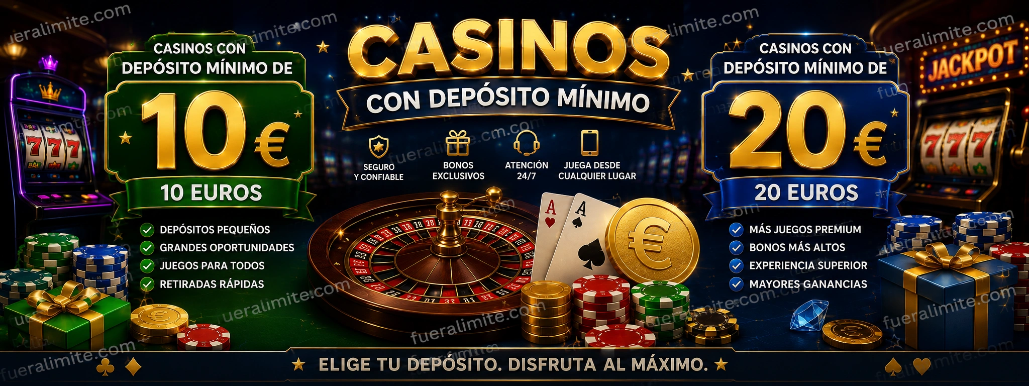 Casinos con Depósito Mínimo de 10 Euros | Casinos con Depósito Mínimo de 20 Euros