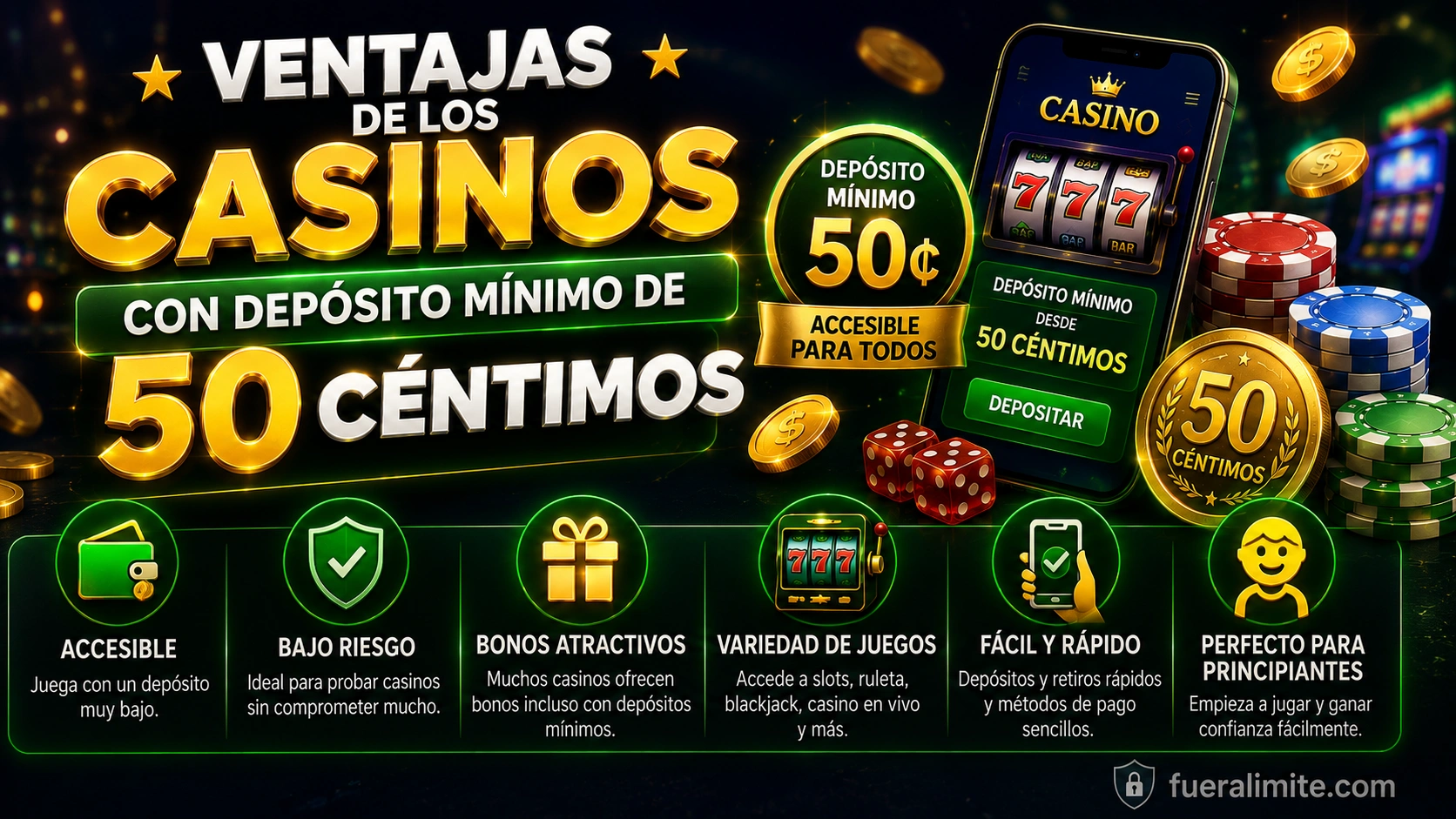 Ventajas de los Casinos con Depósito Mínimo de 50 Céntimos Ventajas de los Casinos con Depósito Mínimo de 50 Céntimos
