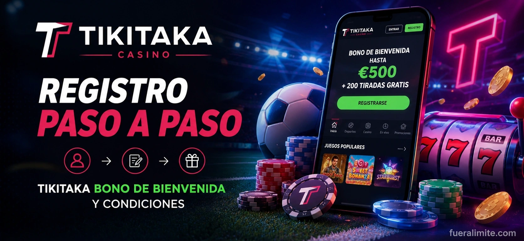 Tikitaka Casino Registro Paso a Paso | Tikitaka Bono de Bienvenida y Condiciones