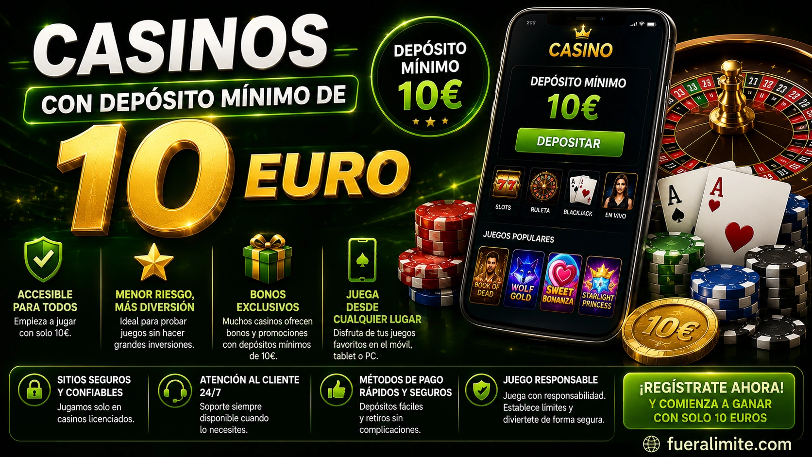 Casinos con depósito mínimo de 10 euro: ventajas reales