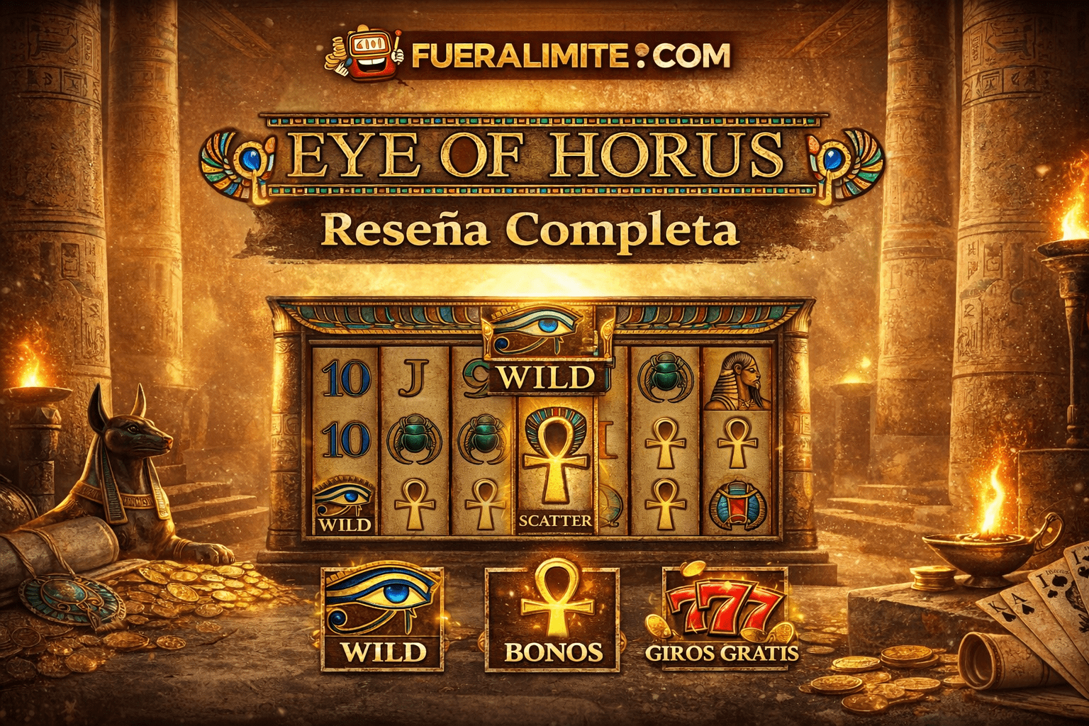 Eye of Horus slot review – tragaperras egipcia con wild y giros gratis