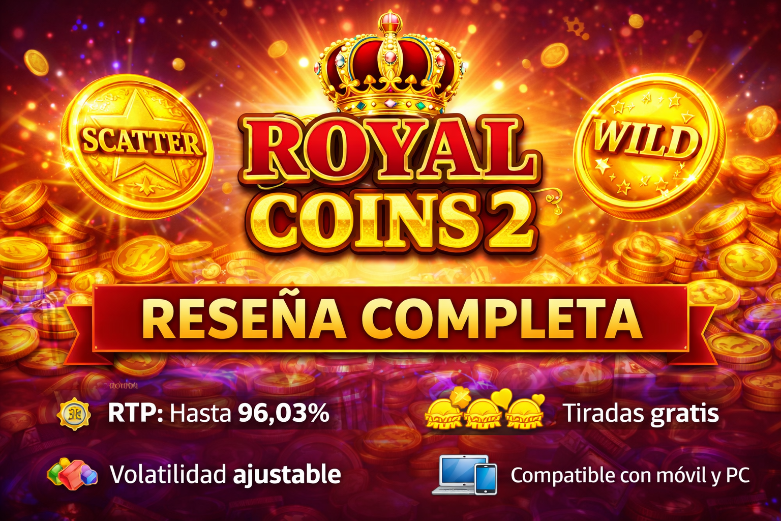 Royal Coins 2 slot review con RTP del 96,03%, tiradas gratis y volatilidad ajustable