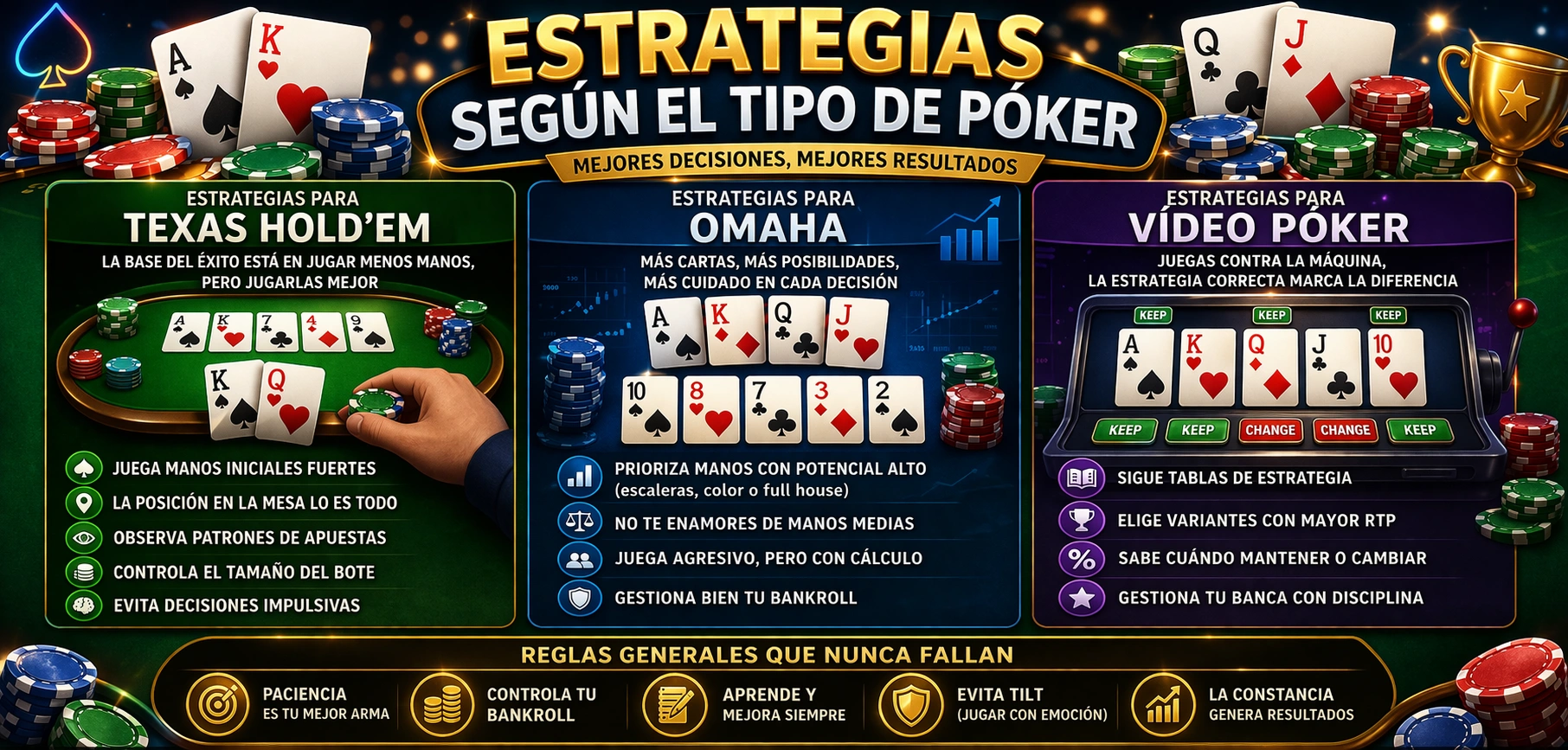 Estrategias según el tipo de póker