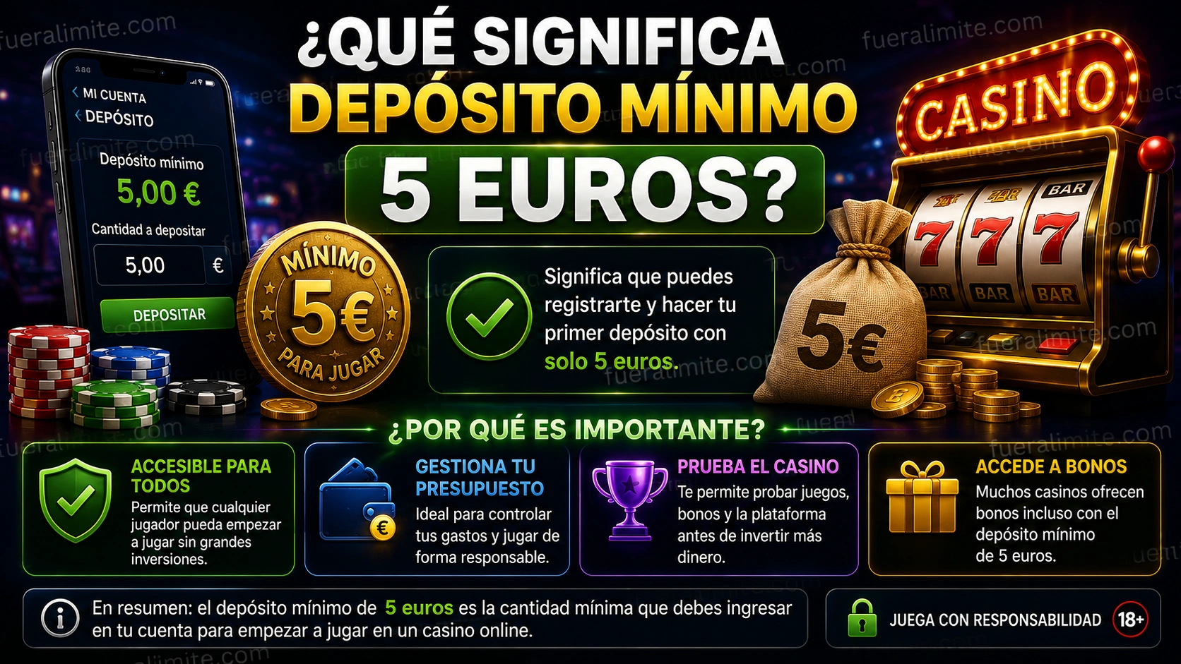 Qué significa depósito mínimo 5 euros