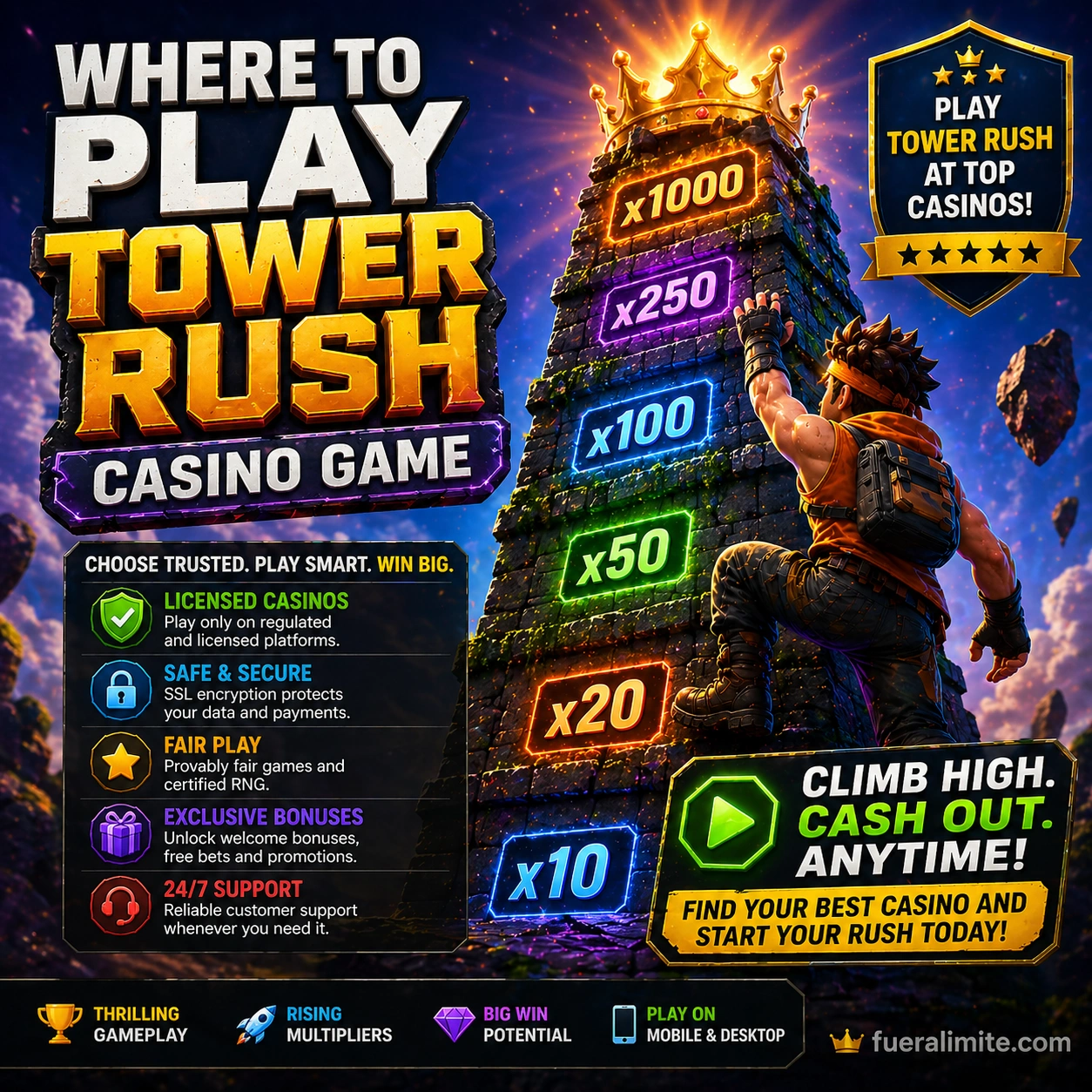 Where to Play Tower Rush Casino Game Where to Play Tower Rush Casino Game