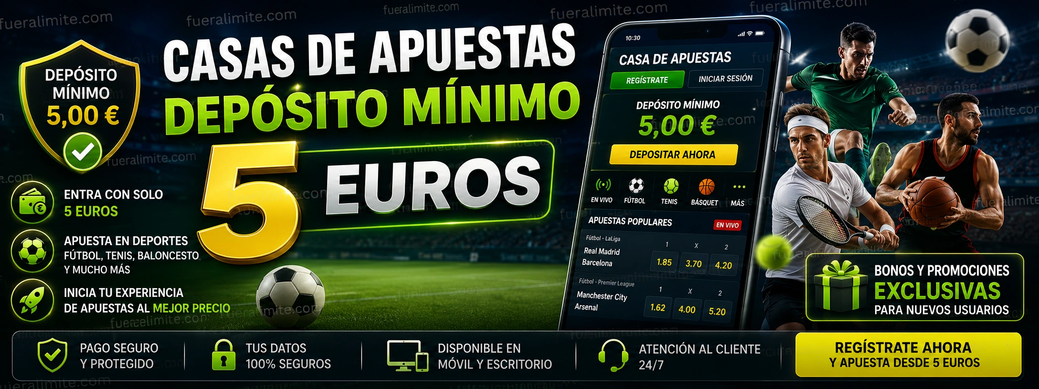 Casas de apuestas depósito mínimo 5 euros