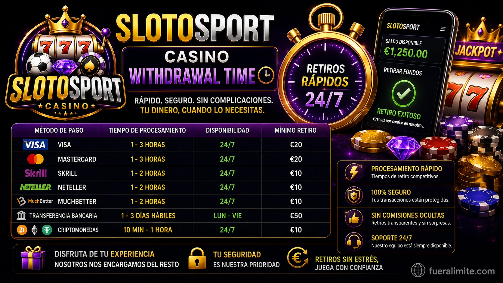 SLOTOSPORT Casino Withdrawal Time