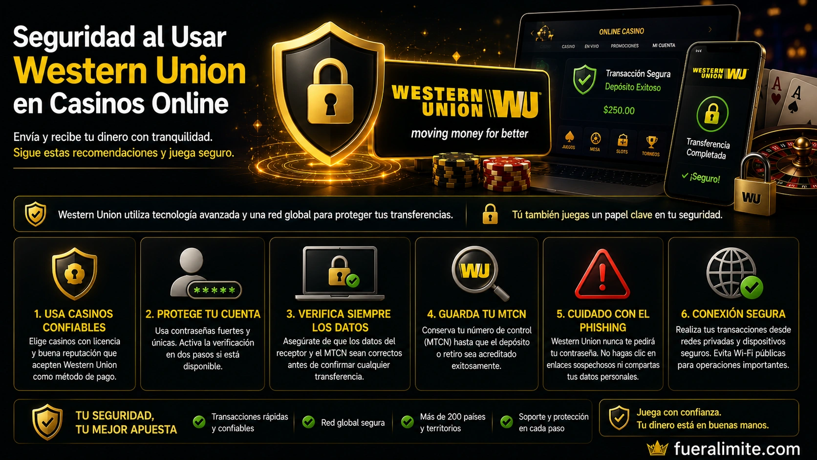 Seguridad al Usar Western Union en Casinos Online