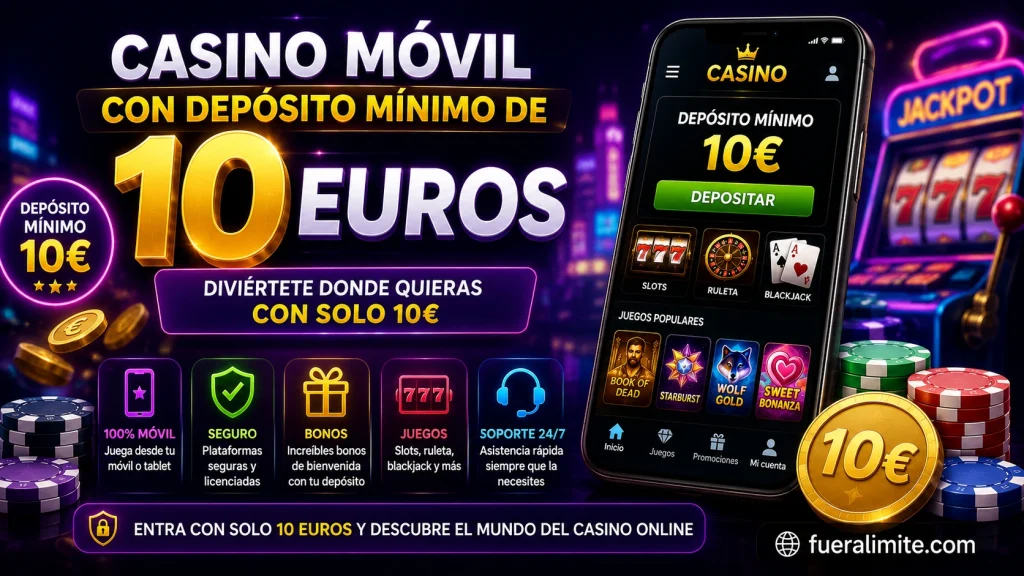 Casino móvil con depósito mínimo de 10 euros